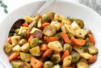 Crispy Roasted Brussels Sprouts with Carrots and Parsnips