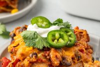 Cheesy Mexican Tortilla Casserole with Beans