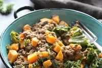 Ground Beef, Kale & Sweet Potato Skillet Recipe