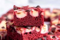 Fudgy Red Velvet Brownies with Cream Cheese Frosting