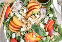 Peach & Goat Cheese Summer Salad with Honey-Balsamic Dressing