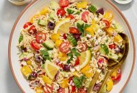 Greek Orzo Salad with Feta, Olives and Lemon Dressing