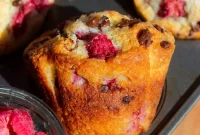 Decadent Chocolate Raspberry Muffins with Gooey Chocolate Chips