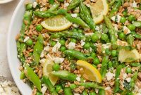Spring Farro Salad with Feta, Peas and Lemon