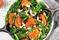 Persimmon Salad with Arugula, Pomegranate & Feta