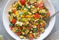Grilled Zucchini and Corn Salad with Lemon Herb Dressing