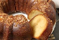 Homemade Caribbean Rum Cake with Toasted Pecans (No Mix)