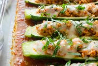 Baked Chicken Parmesan Zucchini Boats