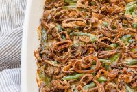 Classic Homemade Green Bean Casserole with Crispy Onions