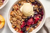 Peach Blueberry Crisp Recipe with Oat Streusel