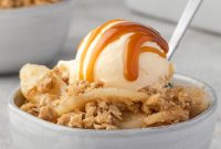 Warm Pear Crumble Recipe with Cinnamon Oat Topping