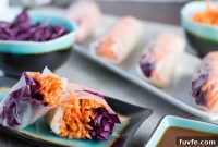 Low-Carb Cauliflower Rice Spring Rolls with Sweet Chili Dip
