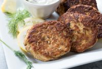 Crispy Salmon Patties with Lemon Dill Sauce Recipe