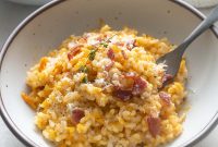 Creamy Pumpkin Risotto with Parmesan and Sage