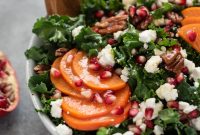 Festive Kale Salad with Persimmon and Pomegranate