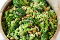 Crisp Asian-Style Broccoli Salad with Sesame Ginger Dressing