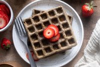 Fluffy Buckwheat Waffles with Maple & Berries