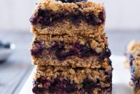 Blueberry Crumble Bars Recipe with Oat Crust