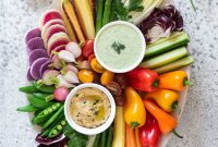Colorful Crudités Platter with Dips