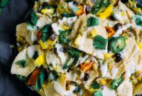 Sweet Potato Nachos with Creamy Jalapeño Queso Dip