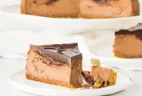 Chocolate Amaretto Cheesecake Recipe with Rich Almond Liqueur Flavor
