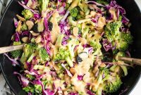 Crunchy Broccoli Salad with Miso Sesame Dressing