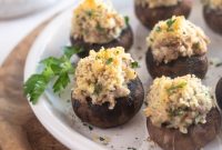 Sausage Stuffed Mushrooms with Garlic and Cheese