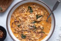 Creamy Marry Me Chicken Soup with Sun Dried Tomatoes