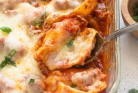 Baked Cheesy Ground Beef Stuffed Shells