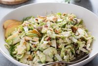 Creamy Shaved Brussels Sprouts Salad with Lemon and Parmesan