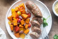 Sheet Pan Roasted Sausage with Peppers and Sweet Potatoes