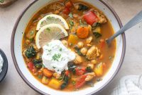 Moroccan Chicken and Chickpea Soup Recipe
