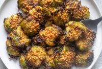 Crispy Smashed Brussels Sprouts with Garlic and Parmesan