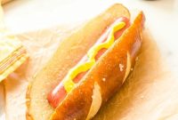 Homemade Soft Pretzel Hot Dog Buns