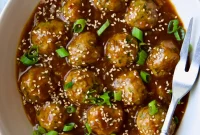 Asian-Style Turkey Meatballs with Ginger-Soy Glaze