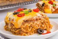Taco Lasagna with Noodles: Layered Mexican-Style Pasta Casserole