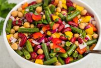 Classic Three-Bean Salad Recipe with Tangy Vinaigrette