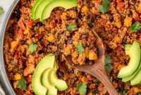 One-Pan Mexican Quinoa Skillet with Black Beans and Corn