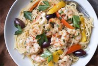 Mediterranean Shrimp Pasta with Feta and Kalamata Olives