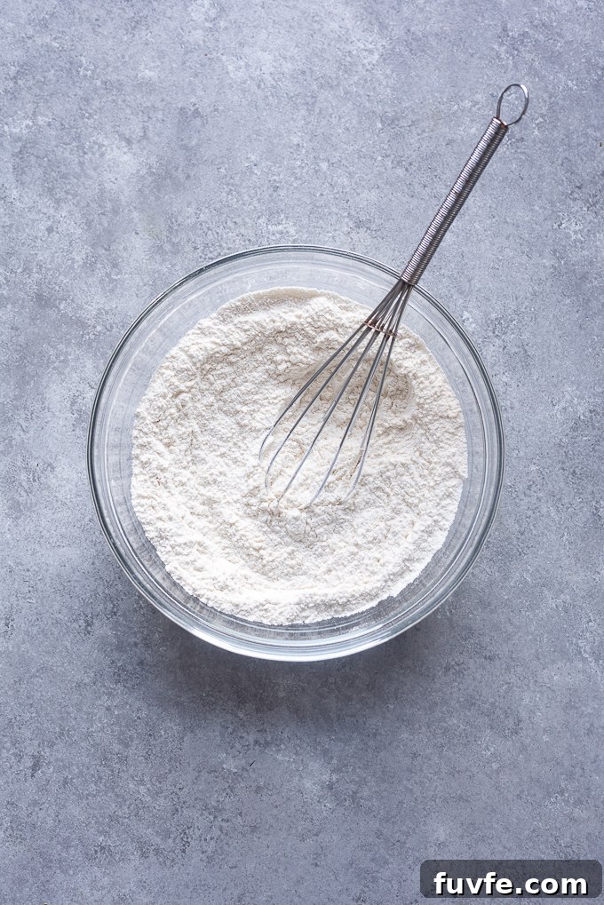 Whisked dry ingredients.