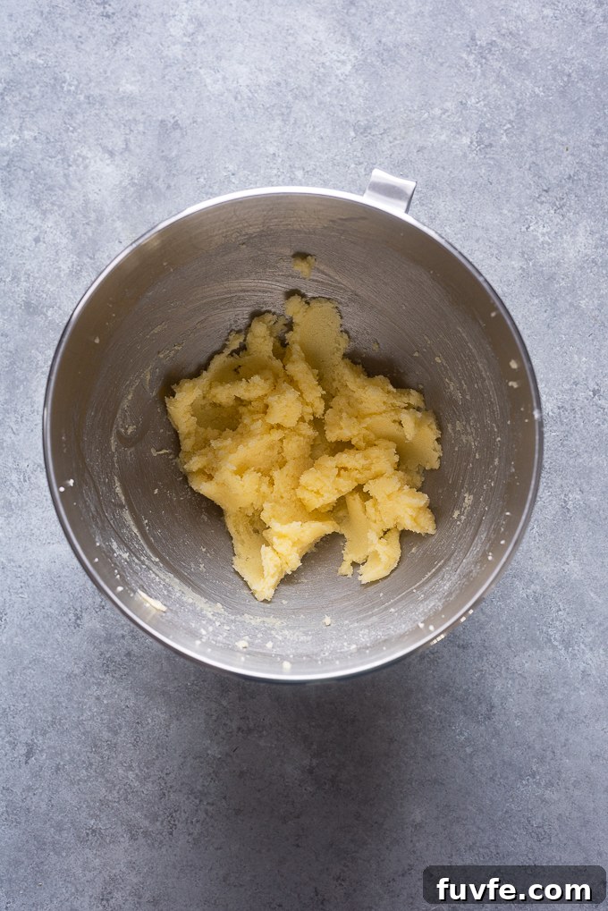Creamed butter and sugar.