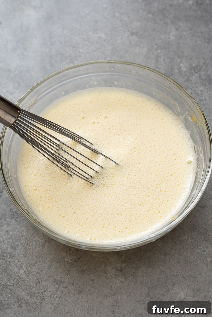 Mixture with milk added.