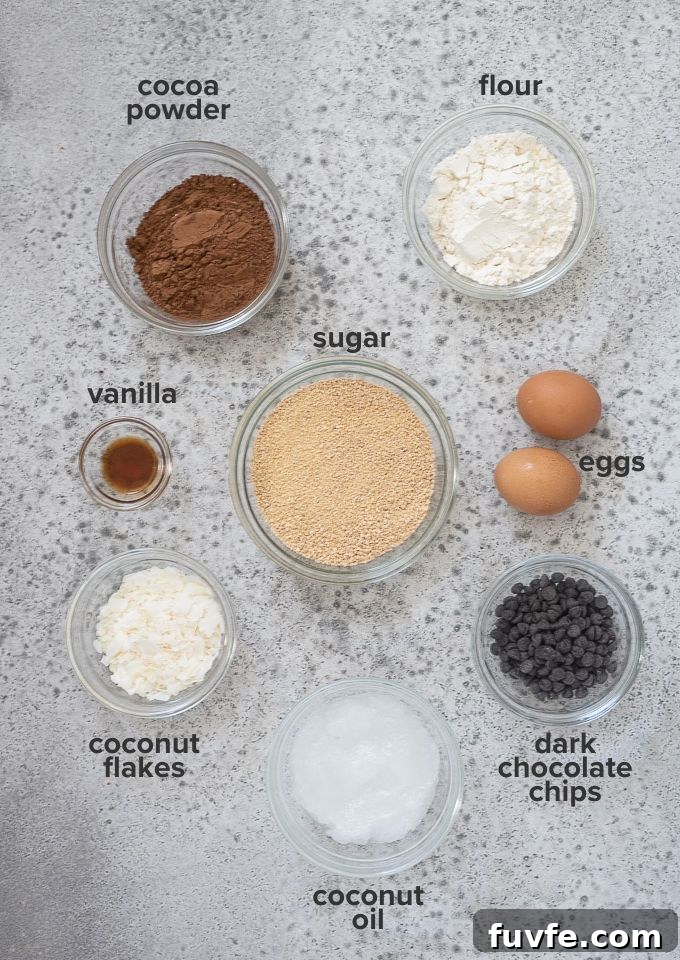 Coconut oil brownie recipe ingredients