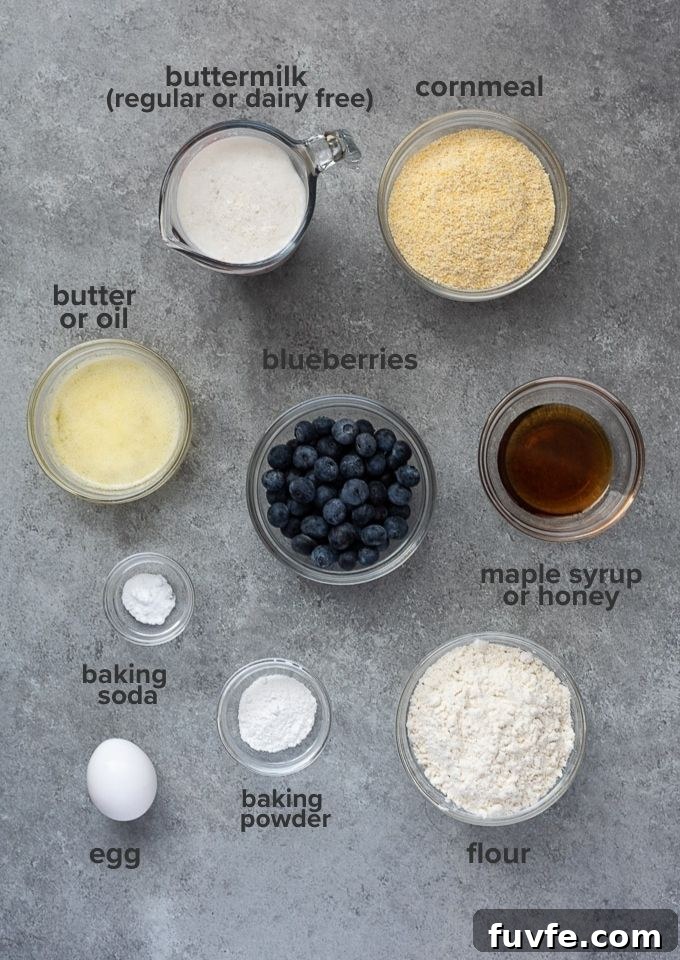 Blueberry cornbread recipe ingredients