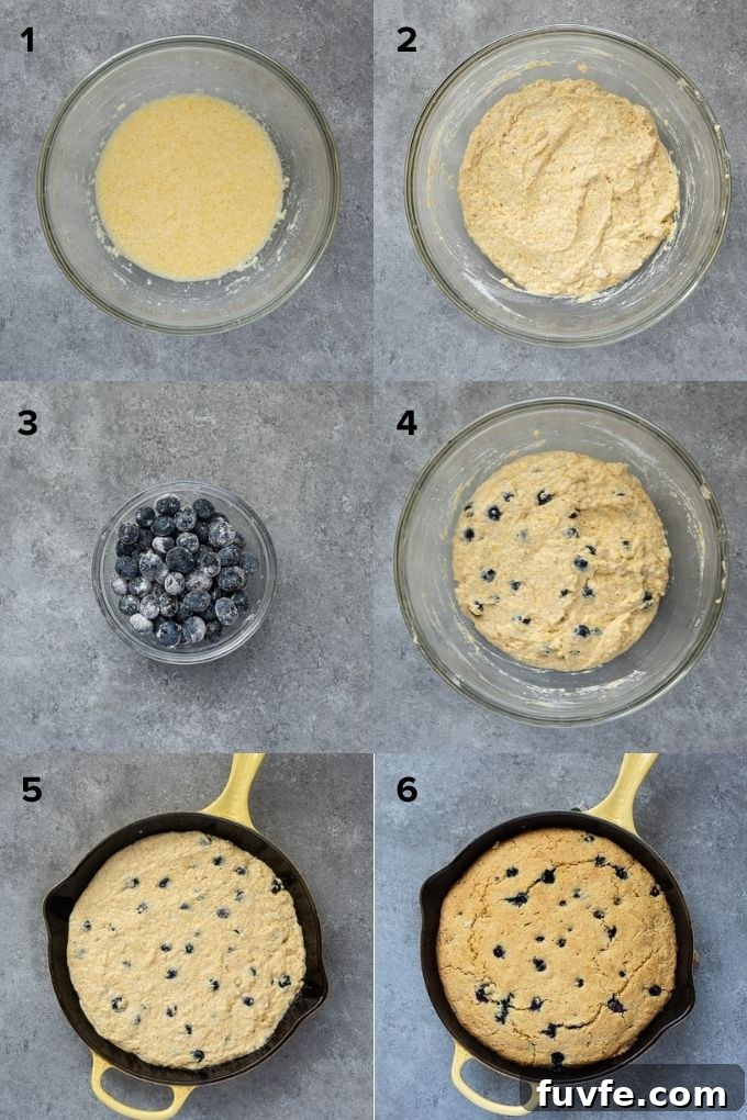 How to make blueberry cornbread collage