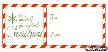 Free printable "Have Yourself a Merry Little Christmas" gift label that can wrap around a gift card envelope.
