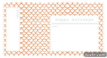 Free printable "Happy Holidays" around labels for gift card envelope