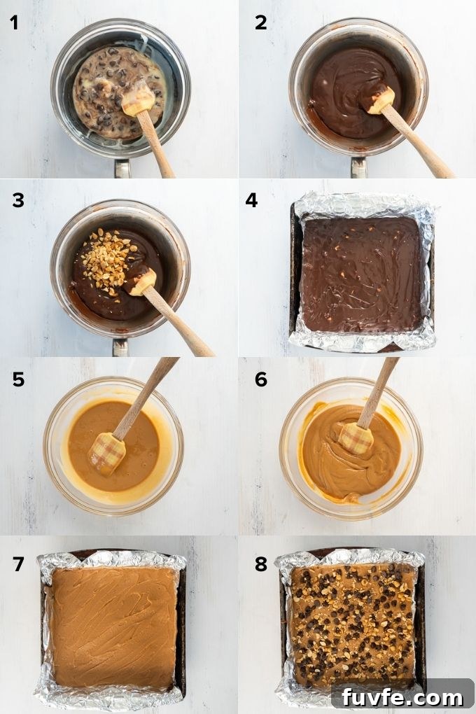 Homemade Chocolate Peanut Butter Fudge Recipe 6 How to make chocolate peanut butter fudge collage