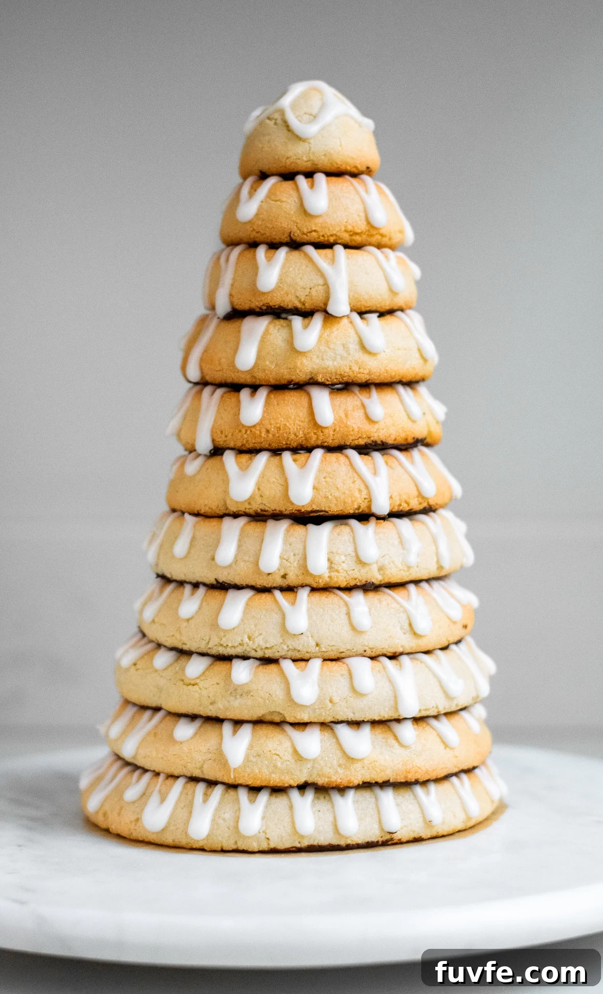 A stacked marzipan wreath cake.