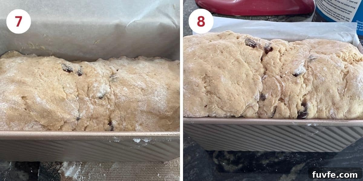 Gluten-Free Pumpkin Sandwich Bread with Cinnamon Swirl 7 The pumpkin bread dough in the Pullman loaf pan before and after the rise.